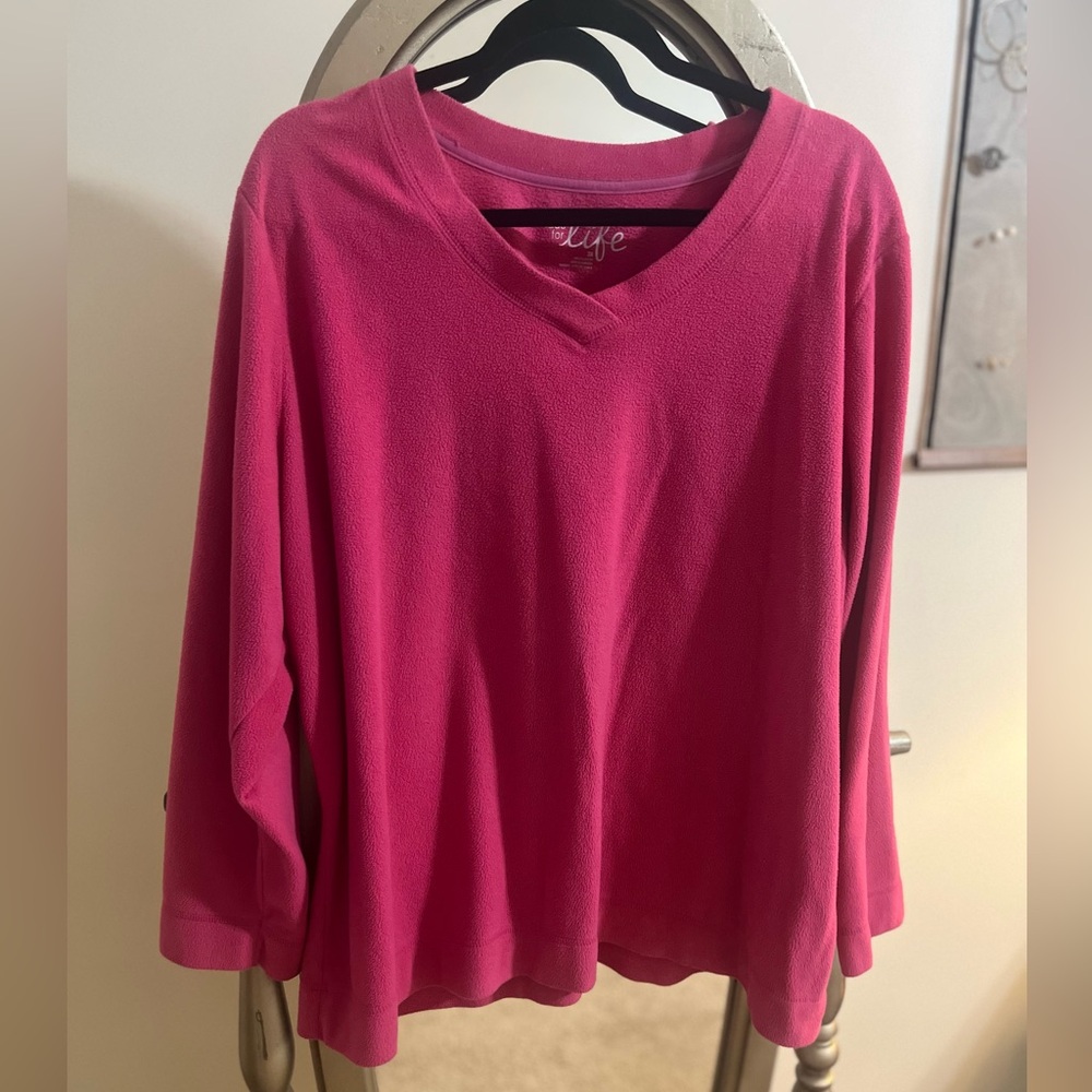 Made for Life Vibrant Pink Fleece Top
